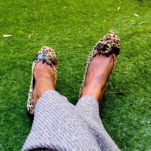 Leopard print kitten heels